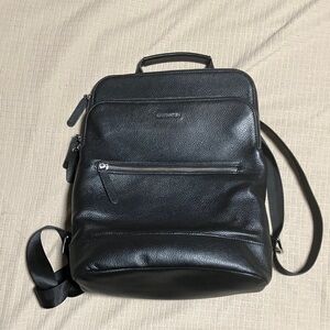 Black Leather Bostanten Backpack